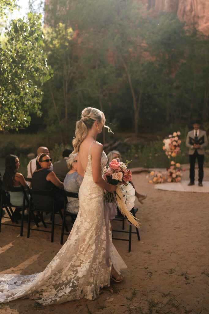 Beyond Vows: The Epic Zion National Park Wedding here comes the Bride