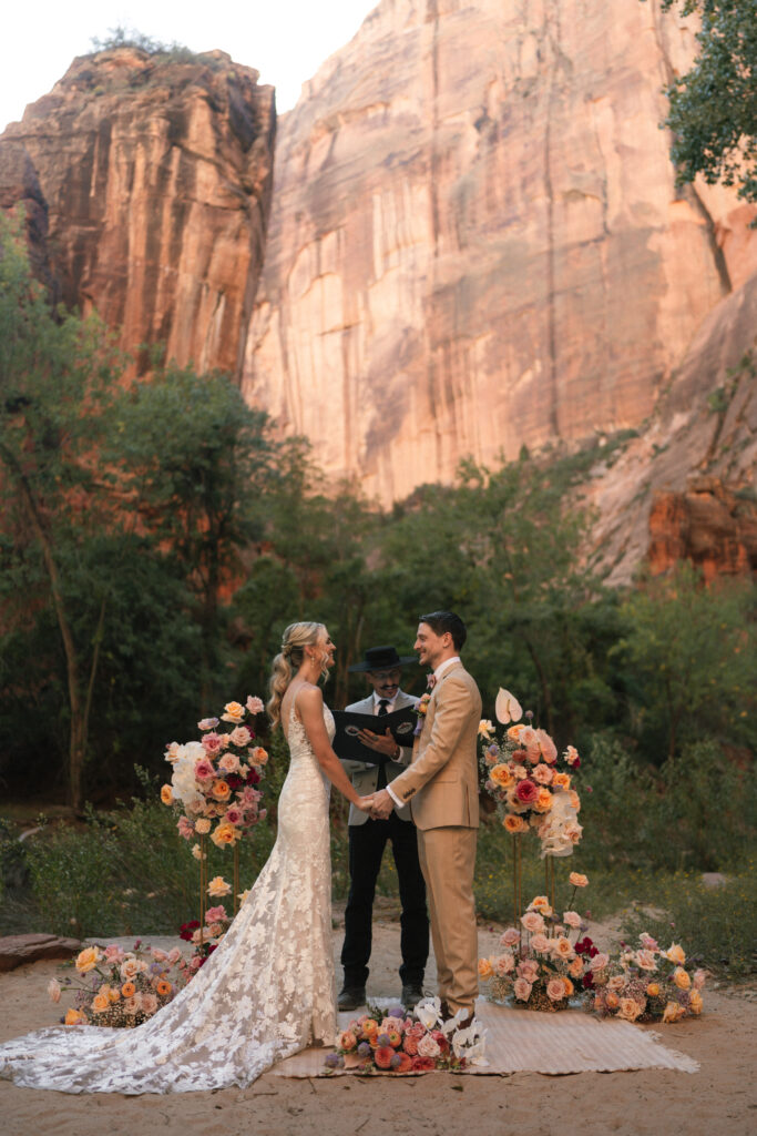 Beyond Vows: The Epic Zion National Park Wedding the officiant