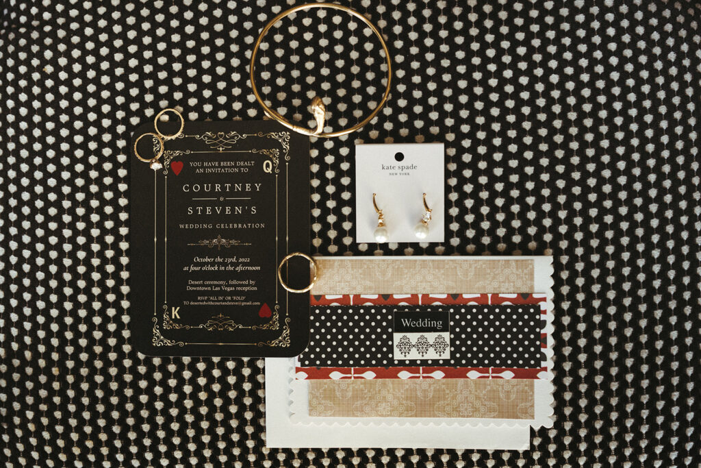 Elevate your Wedding Swag with this Invitation Inspiration Guide. Black Invitation with Ornate Details 