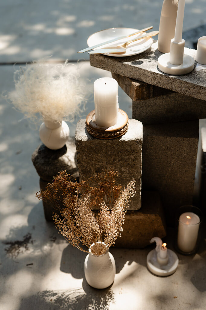 Candles and dried florals 