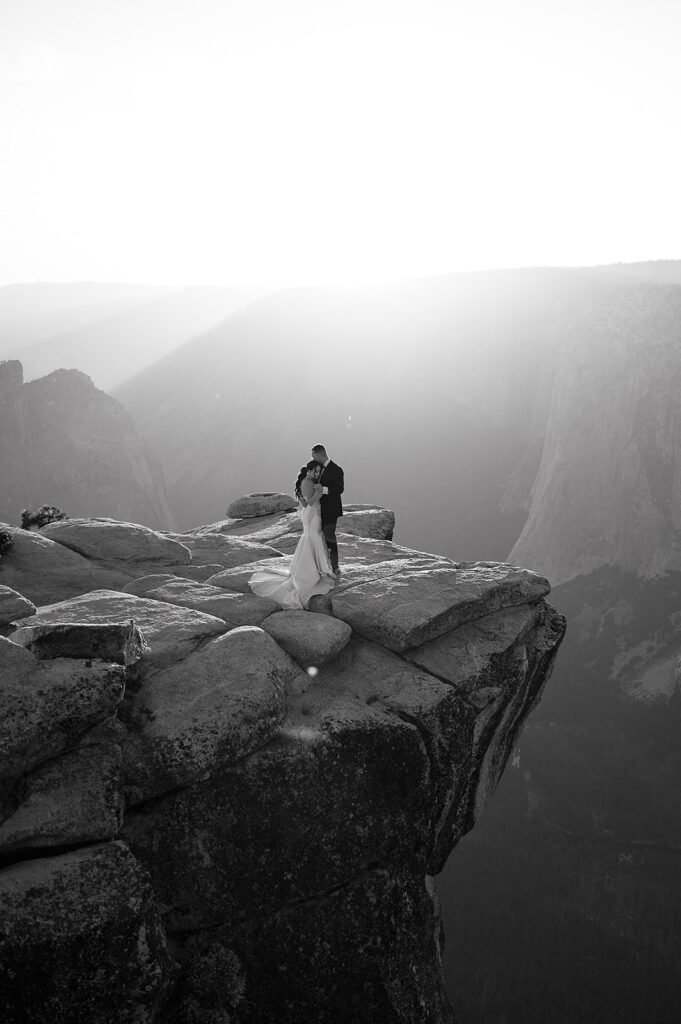 Yosemite Micro-Wedding: Why Intimate Celebrations are a Vibe. Newlyweds during sunrise 