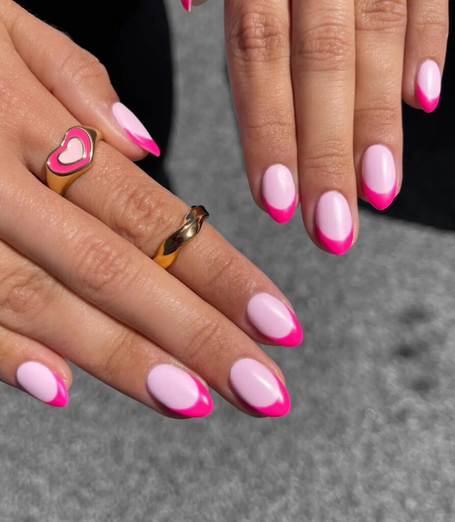Pink wedding nails 