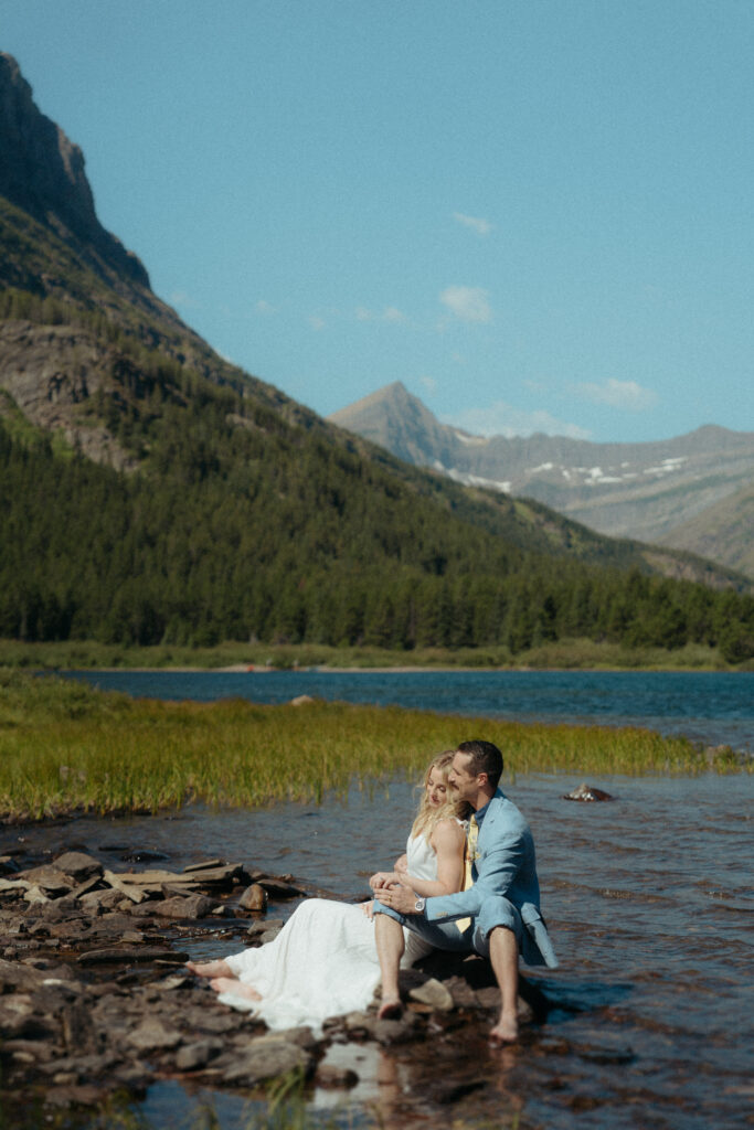 Glacier National Park Wedding, Niki Day Creative the couple enjoying the view together