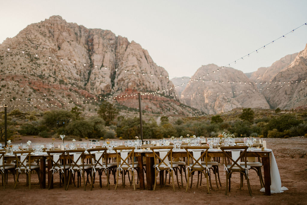 dessert wedding venue in california reception details