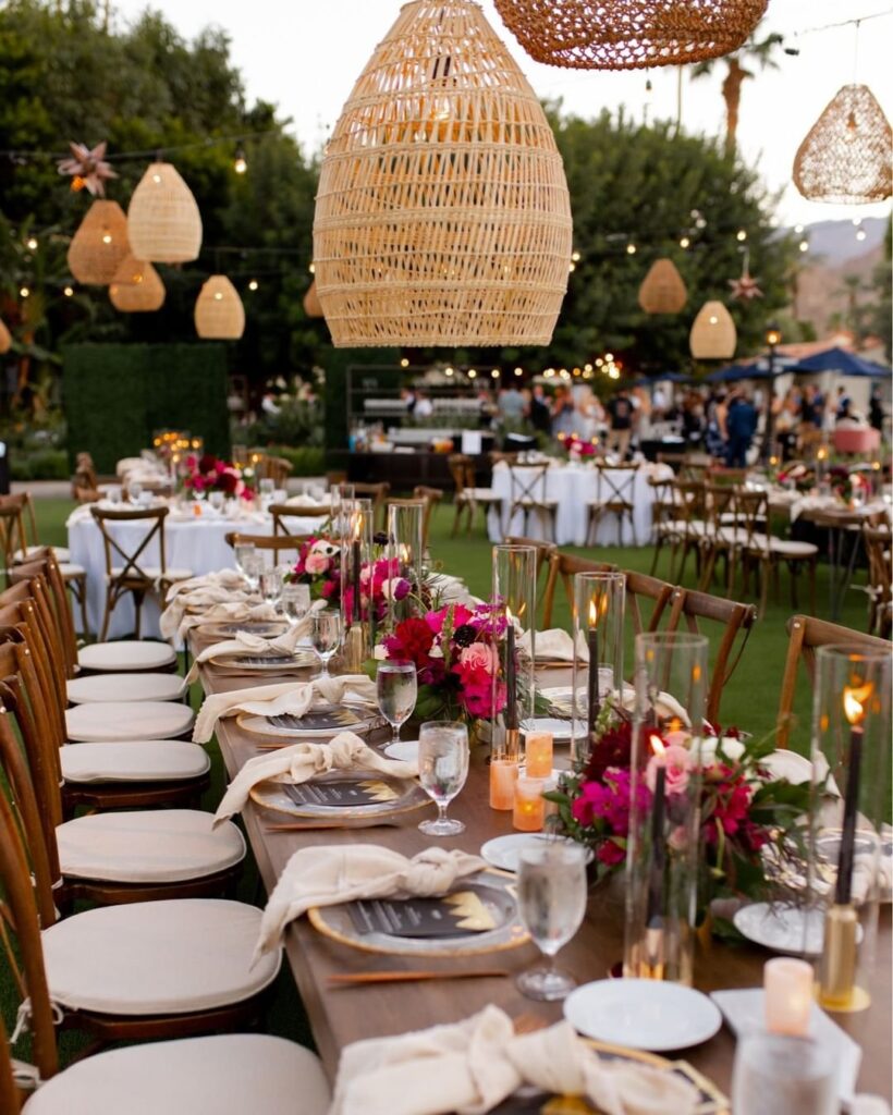 outdoor reception space at La Quinta Resort and Club in the Santa Rosa mountains