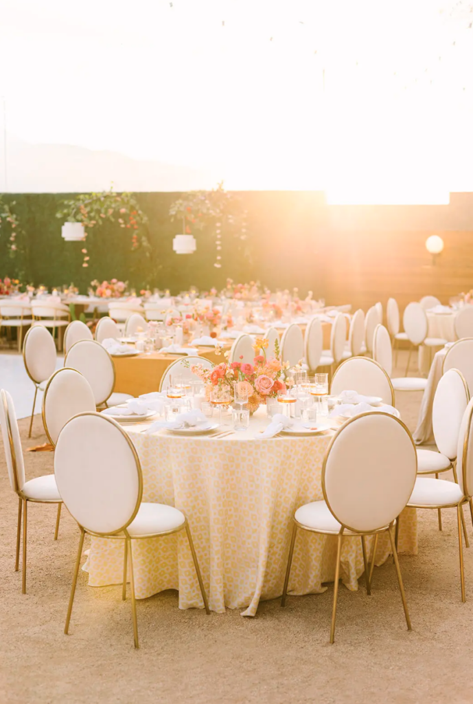 dessert wedding venue in california reception details