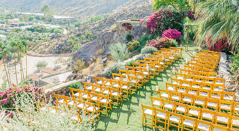 outdoor ceremony space at The O'Donnell House in Mount San Jacinto