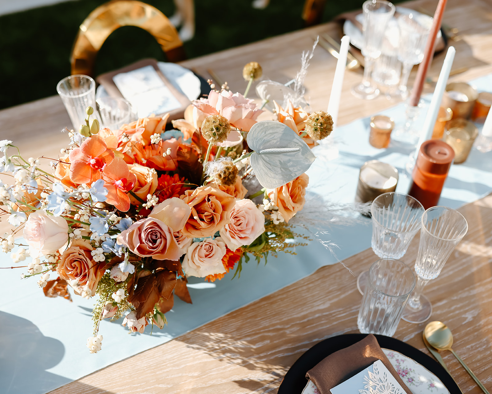 Thanksgiving dinner tablescape ideas created by Ember and Stone events