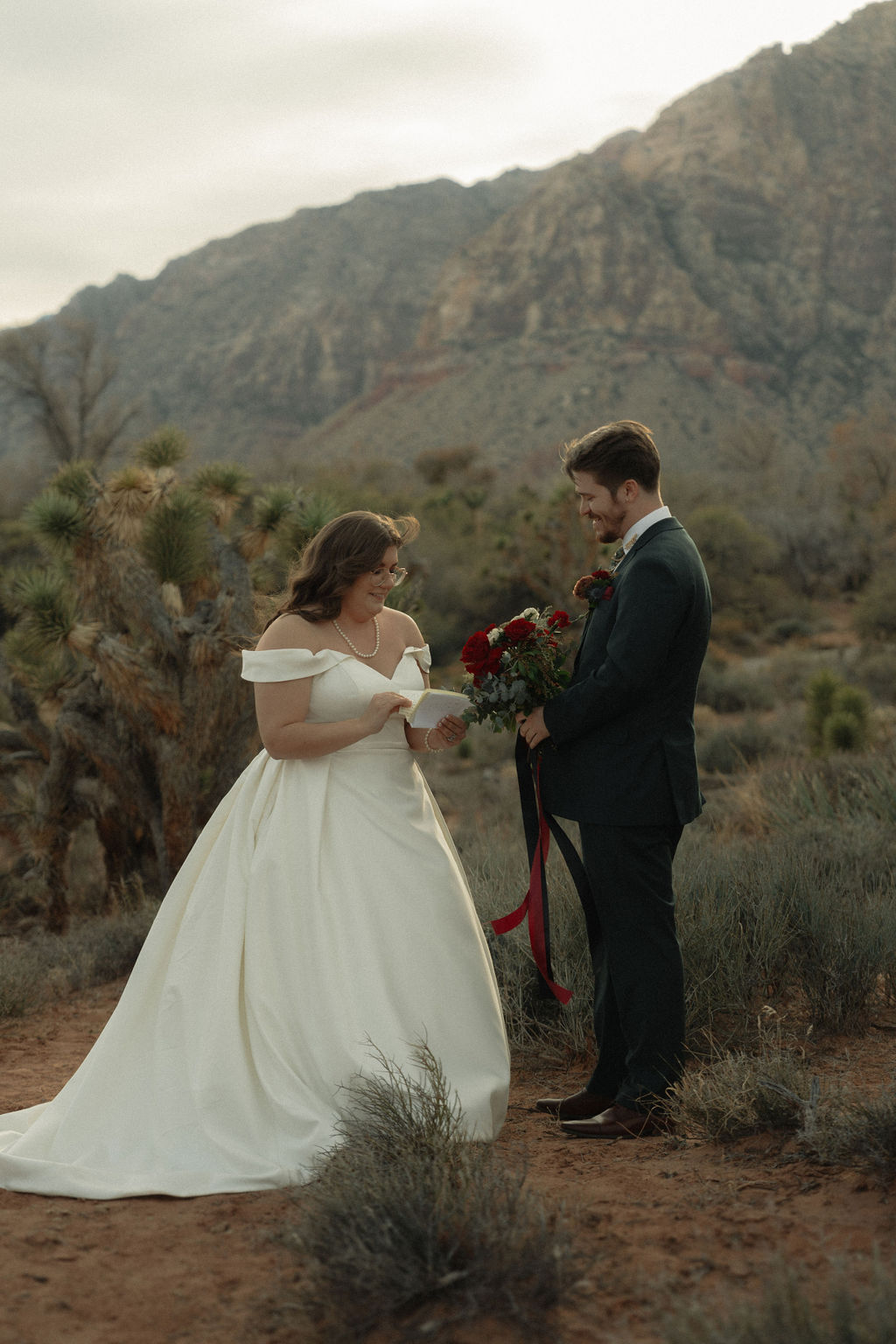 Bride and Groom exchanging private vows at Cactus Joe's Nursery 