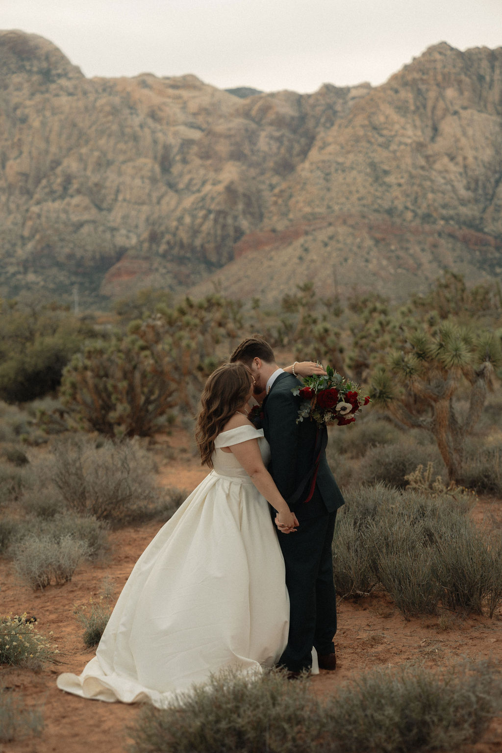 Bride and Groom exchanging private vows at Cactus Joe's Nursery 