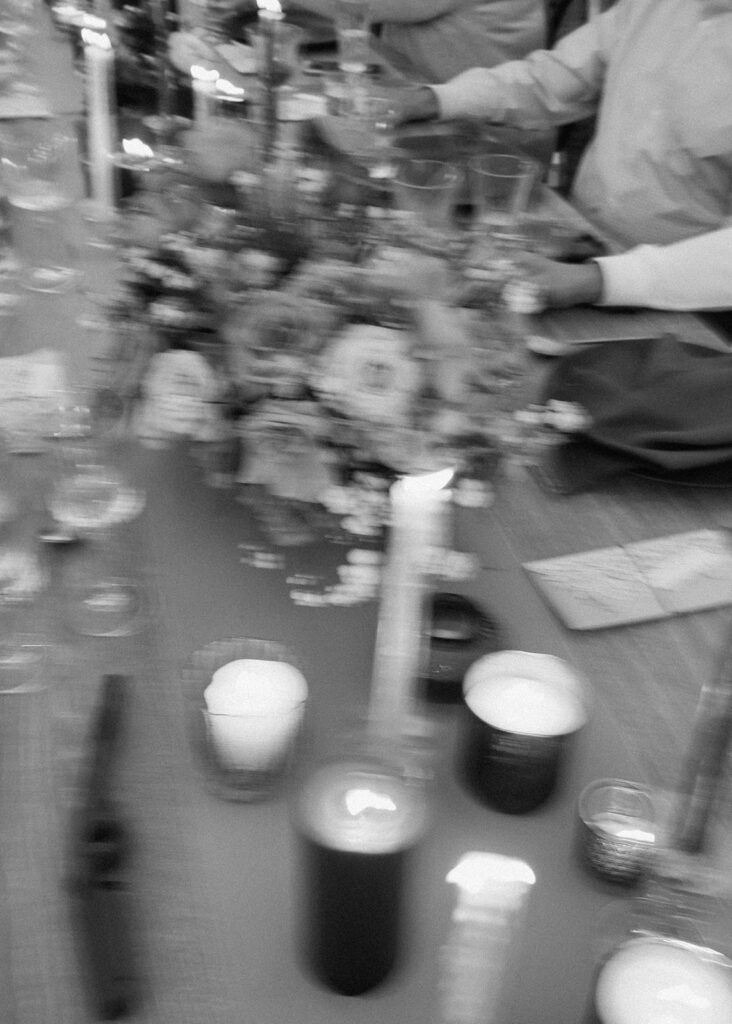 Ember and Stone, Thanksgiving tablescape, Decor, Outside celebration, Black and White, Candlelight, Florals